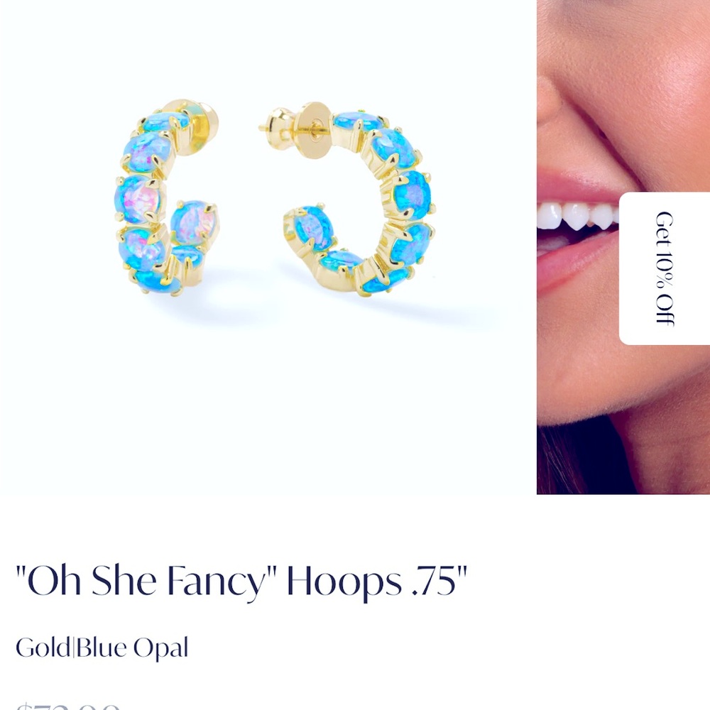 Melinda Maria blue opal hoop earrings